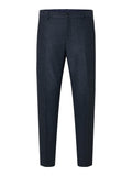 Slim Isac Navy Herringbone Trousers