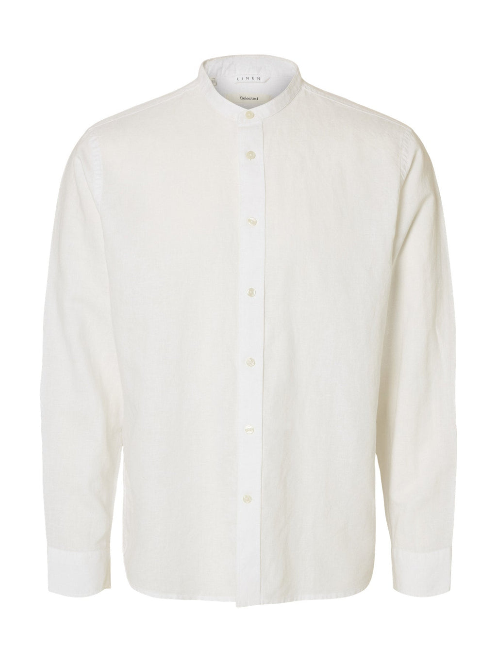 Regular Clay Linen Blend LS Band Shirt