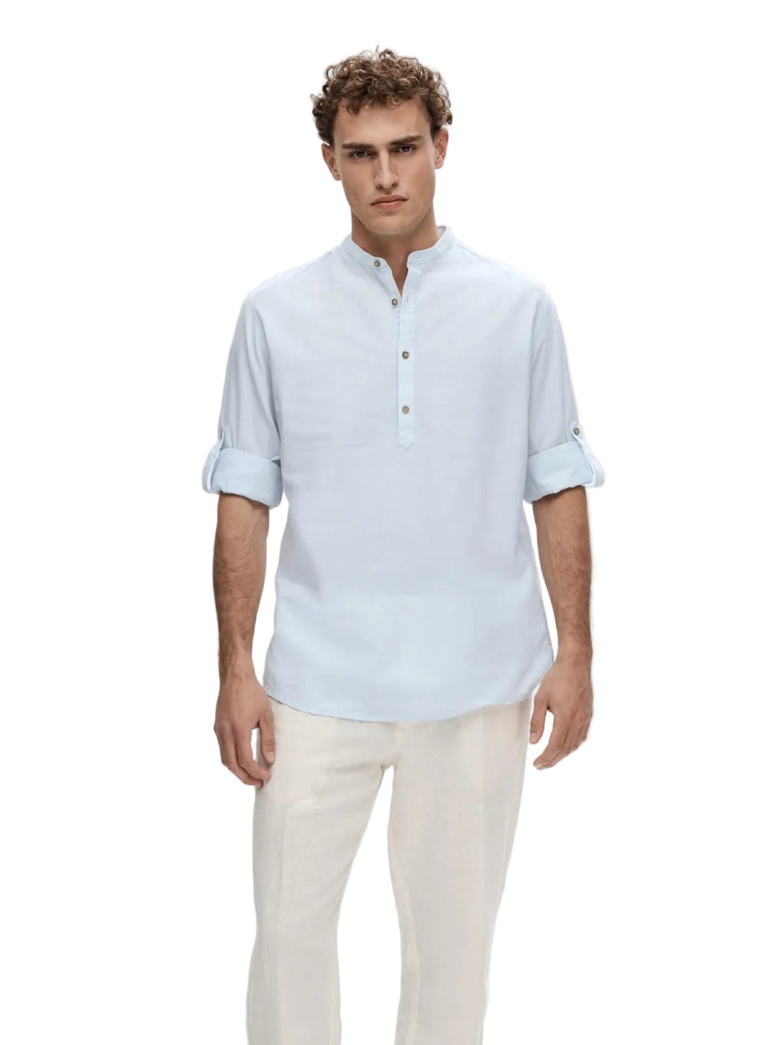 Regular New Linen Shirt Tunic LS Band