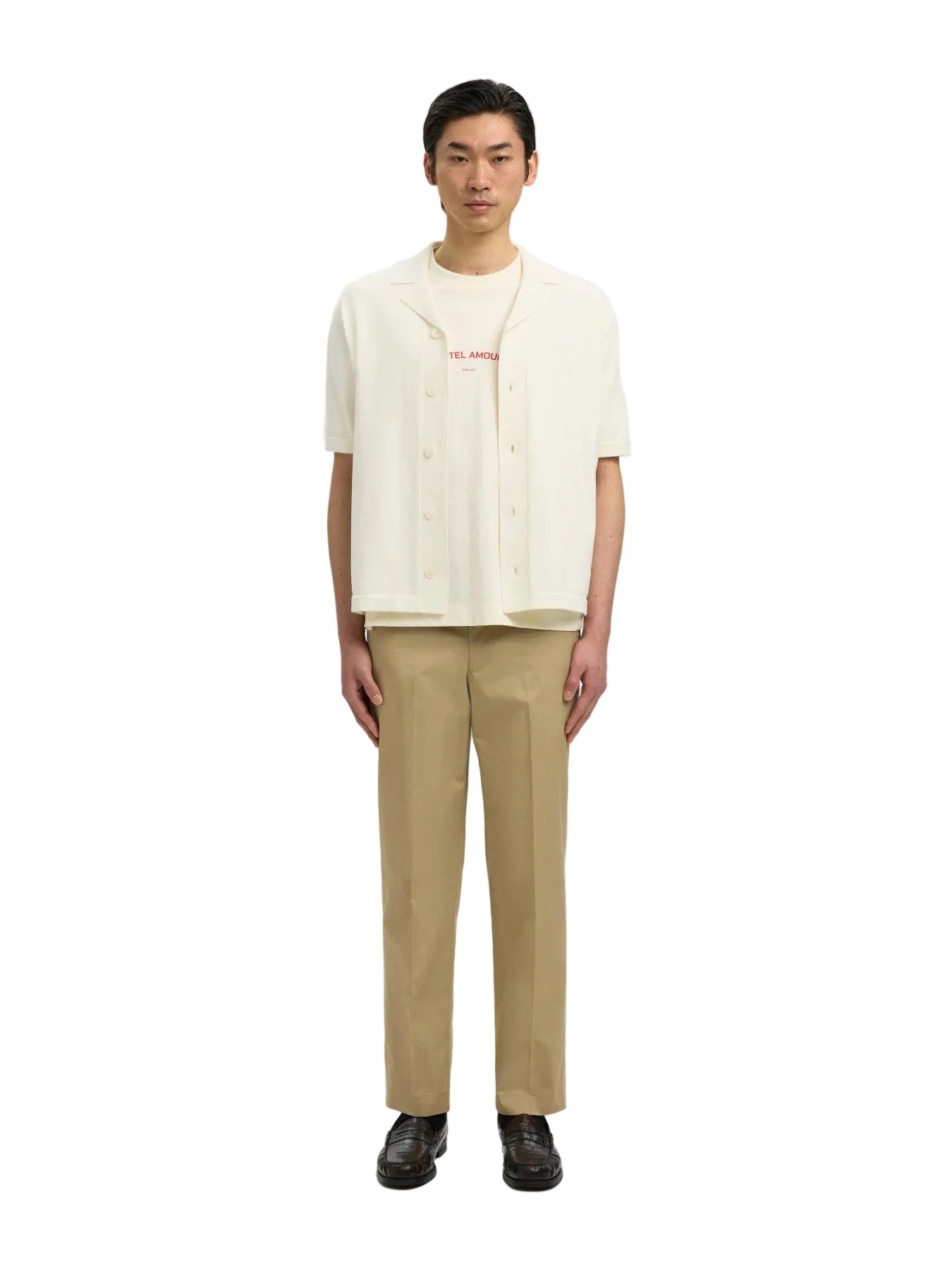 Amour Intarsia Relaxed Polo Cardigan