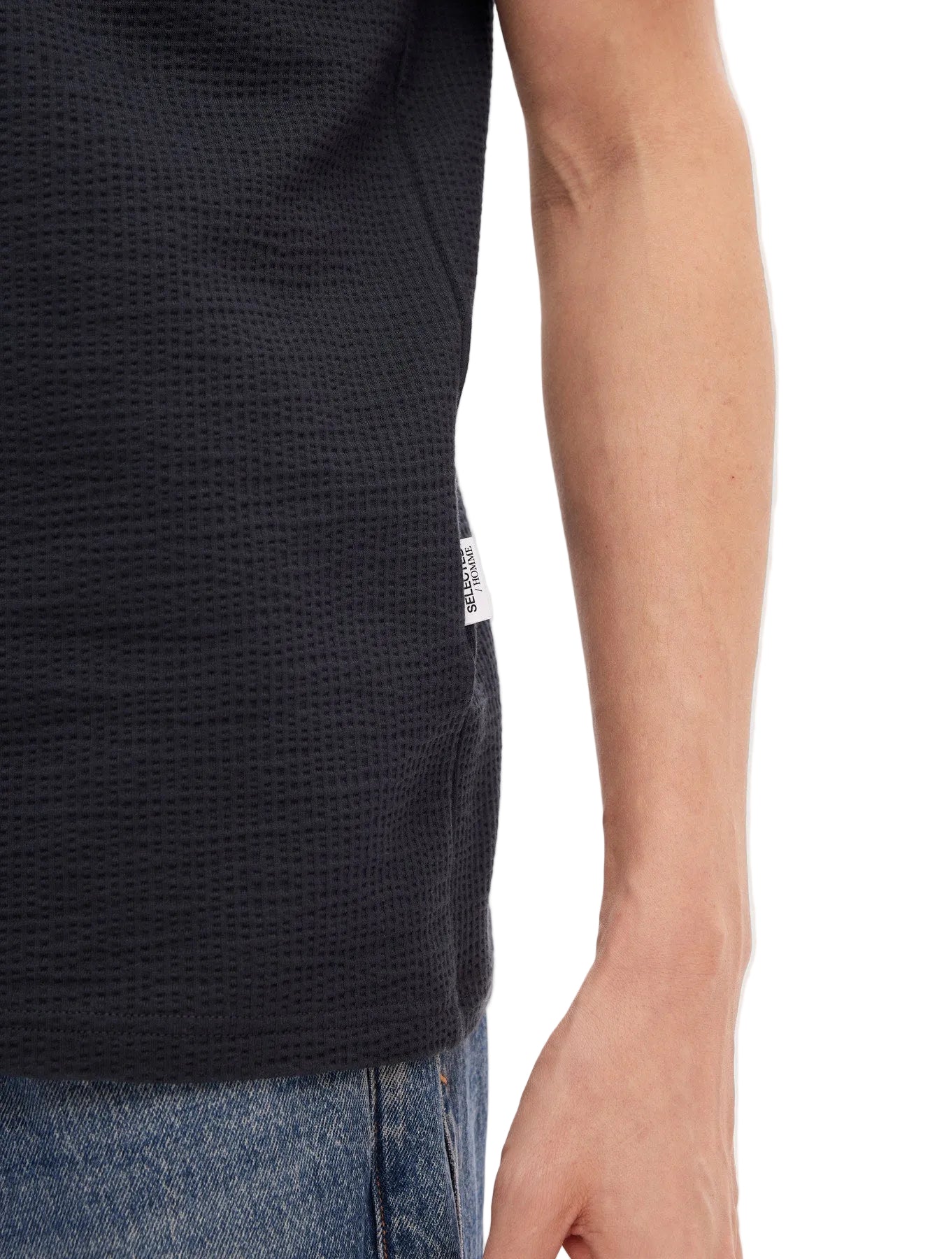 Sander Seersucker SS O-Neck