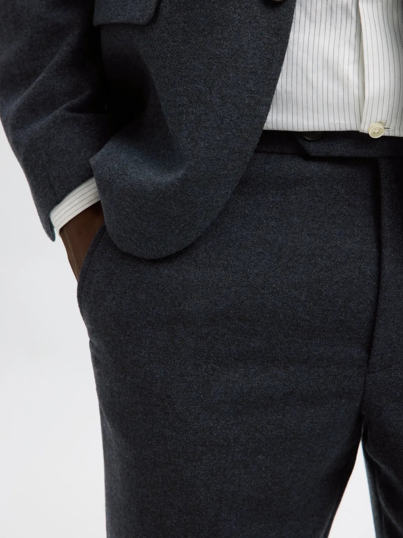 Slim Reed Wool Trs