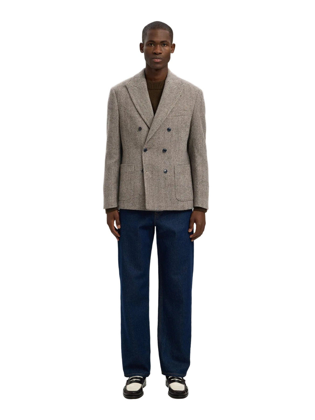 Regular Morris Herringbone Wool Blend DB Blazer