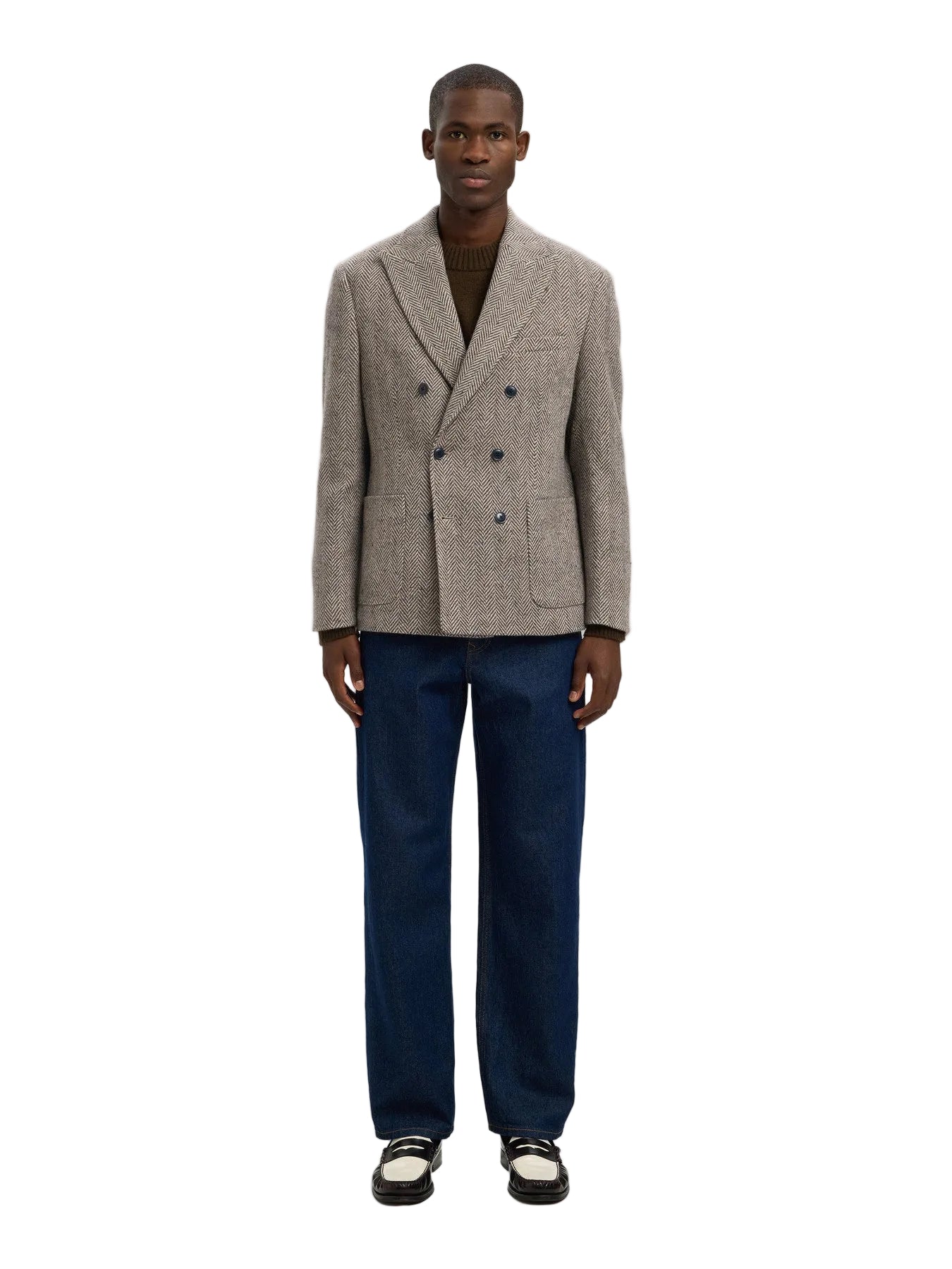 Regular Morris Herringbone Wool Blend DB Blazer