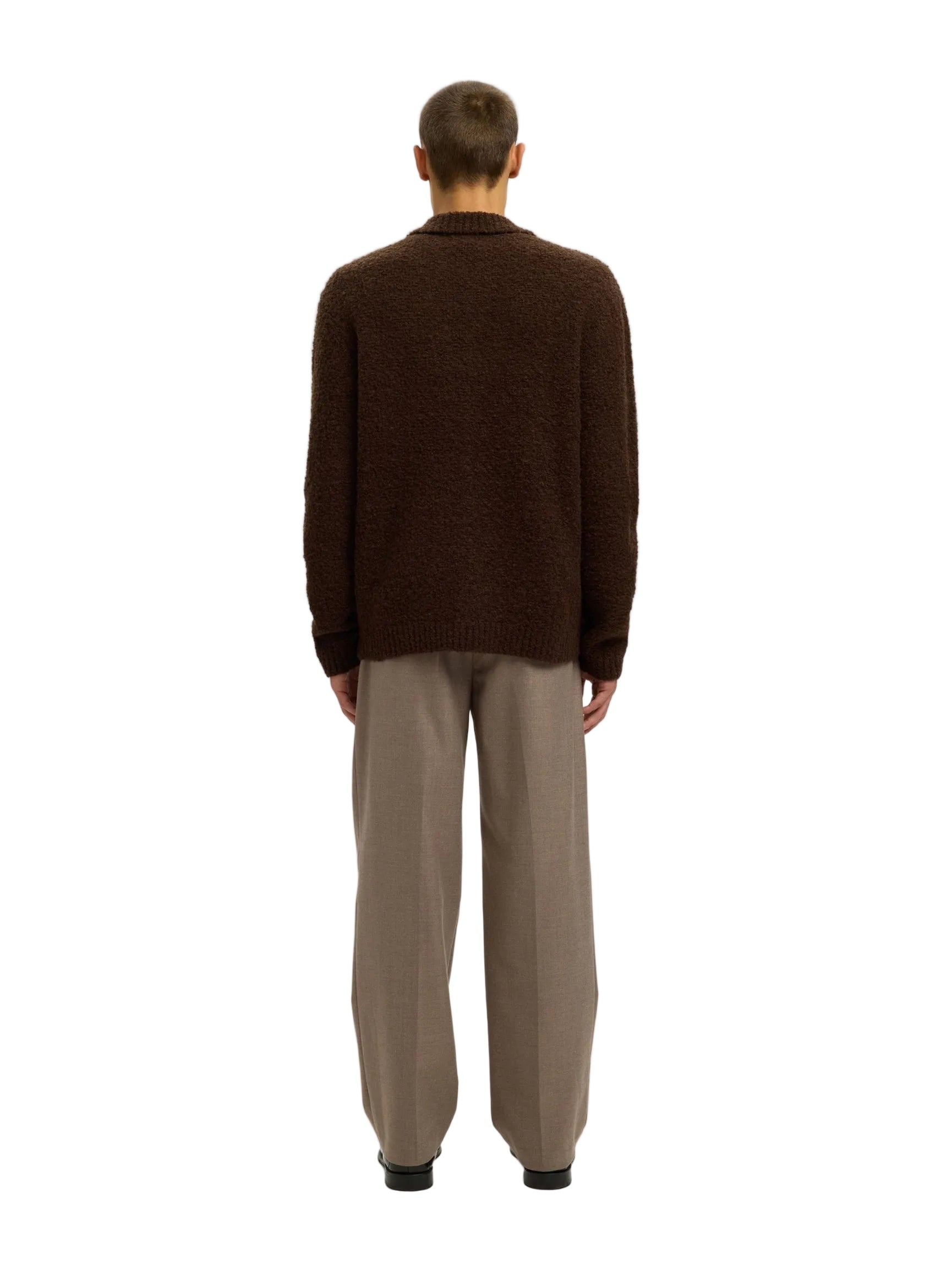 Loyd LS Knit Boucle Polo Cardigan