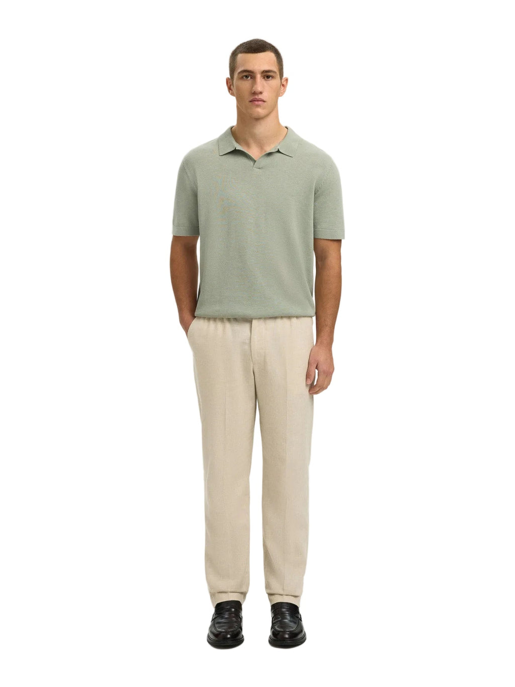 Mattis SS Linen Blend Open Polo